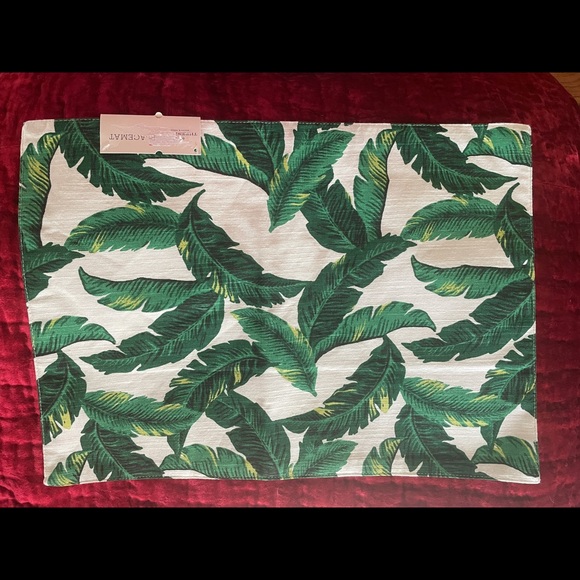 2 NW THRESHOLD SUMMER PALM LEAVES PLACEMATS - Picture 1 of 5